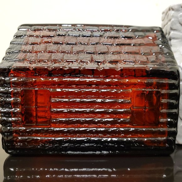 AVON 1970's Brown Glass Homestead Log Cabin Wild Country Collectible Empty - Picture 3 of 6